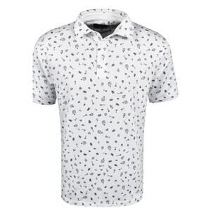 Etonic White Golf Shirt Navy Blue Polo Martini Glass Print Short Sleeves 3XL